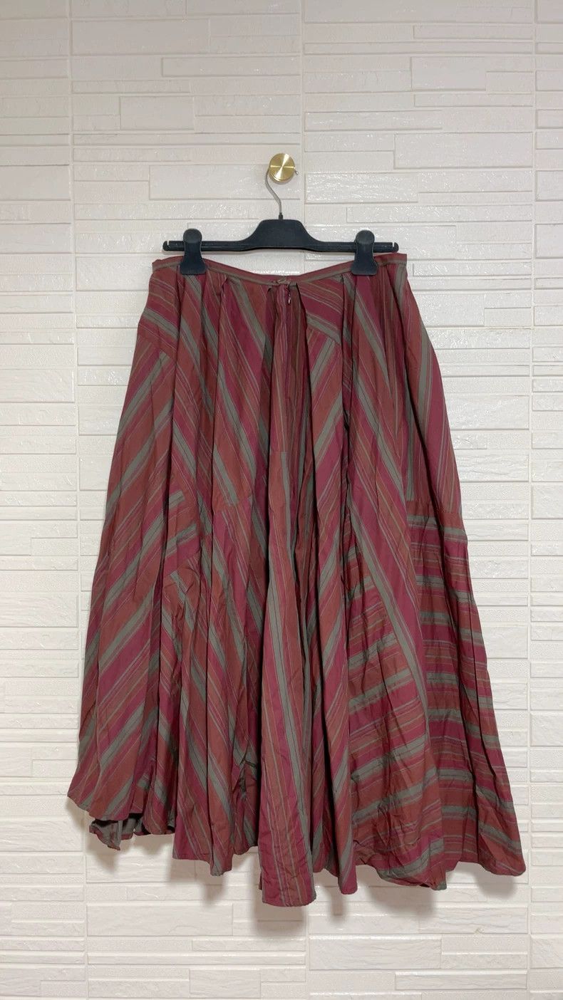 Dries Van Noten dries van noten size:40 Wine red striped skirt Size 31" - 3 Thumbnail