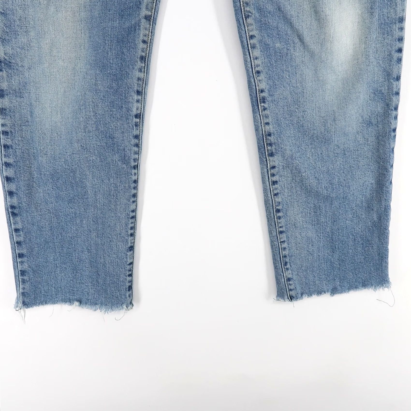 Vintage Porter Blue Jeans Womens 28 Straight Distressed Stretch Ankle Fray Blue Denim Cotton Blend Size 28" / US 6 / IT 42 - 6 Thumbnail