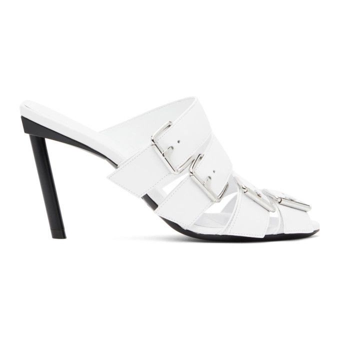 Balenciaga o1y0625 Leather Mules in White Size US 6 / IT 36 - 1 Thumbnail