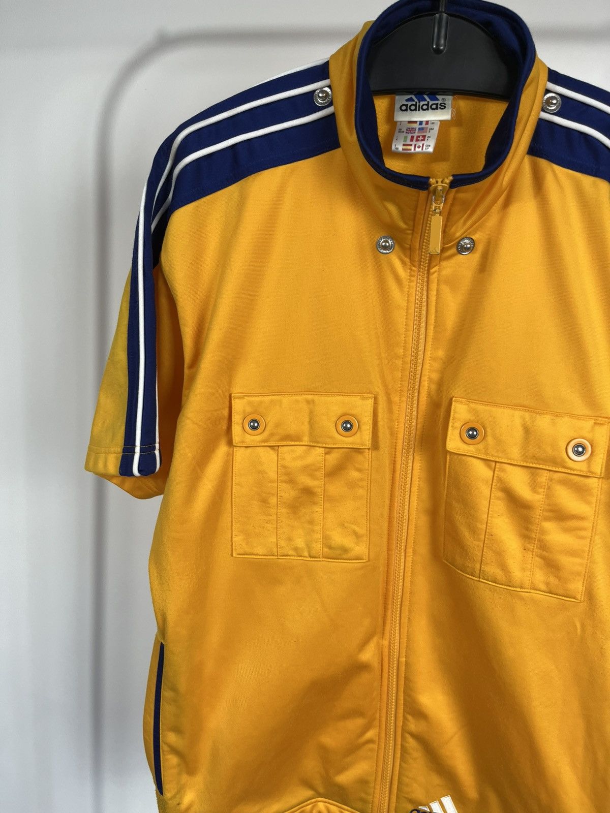 Adidas Vintage Adidas Yellow Blue Zip Track Jacket Short Sleeve S Size US S / EU 44-46 / 1 - 3 Thumbnail