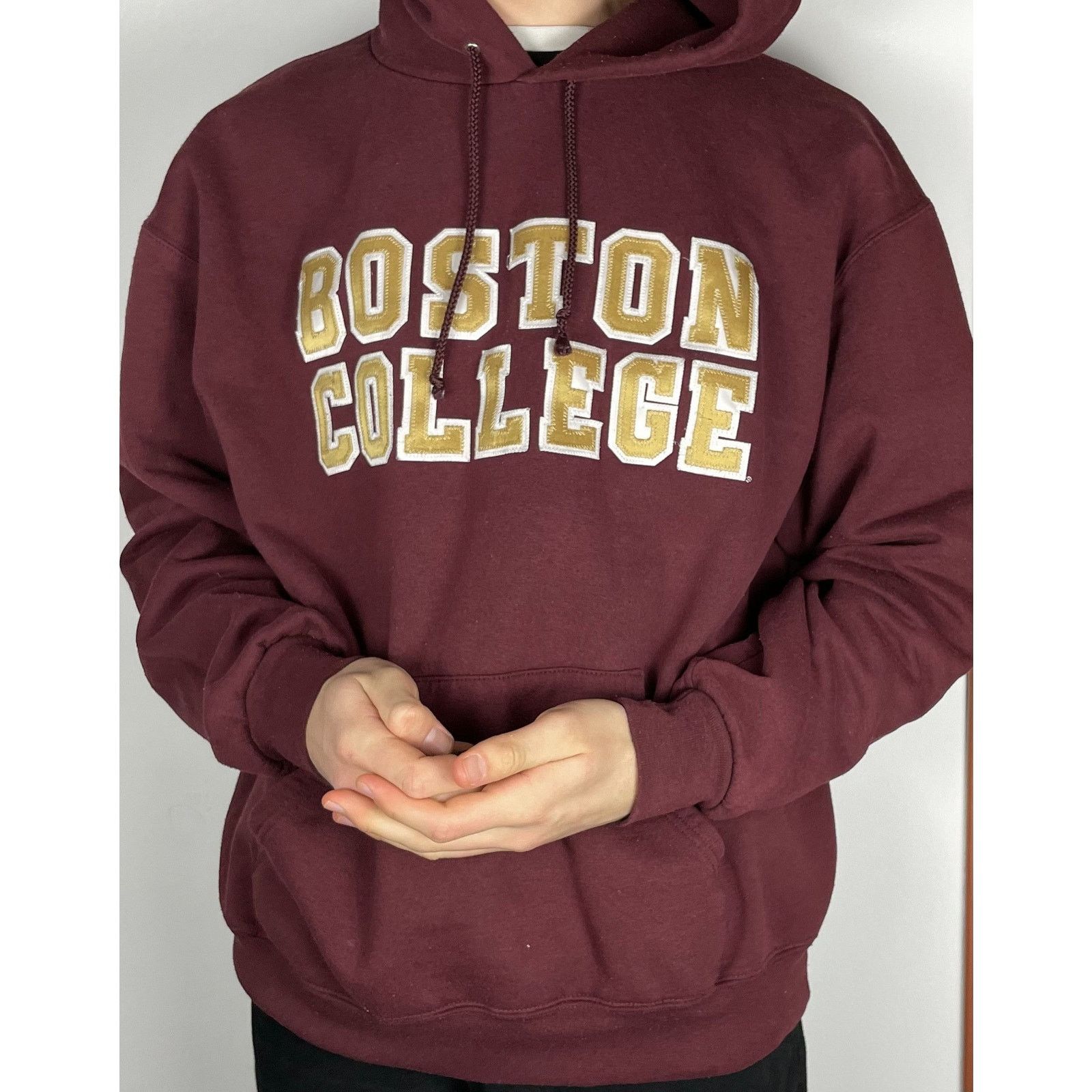 Champion × Vintage Champion Eco Fleece Men Red Boston College Pullover Hoodie L Size US L / EU 52-54 / 3 - 2 Thumbnail