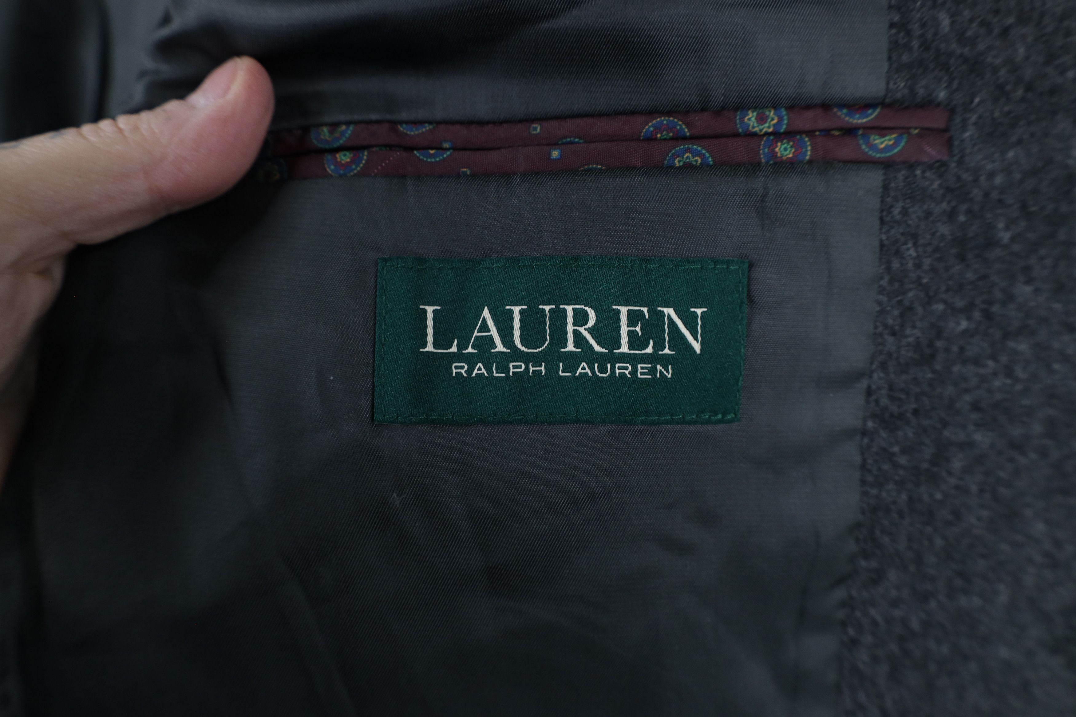 Ralph Lauren × Vintage Ralph Lauren Cashmere 2 Button Suit Blazer Jacket Dark Gray Size US L / EU 52-54 / 3 - 12 Thumbnail