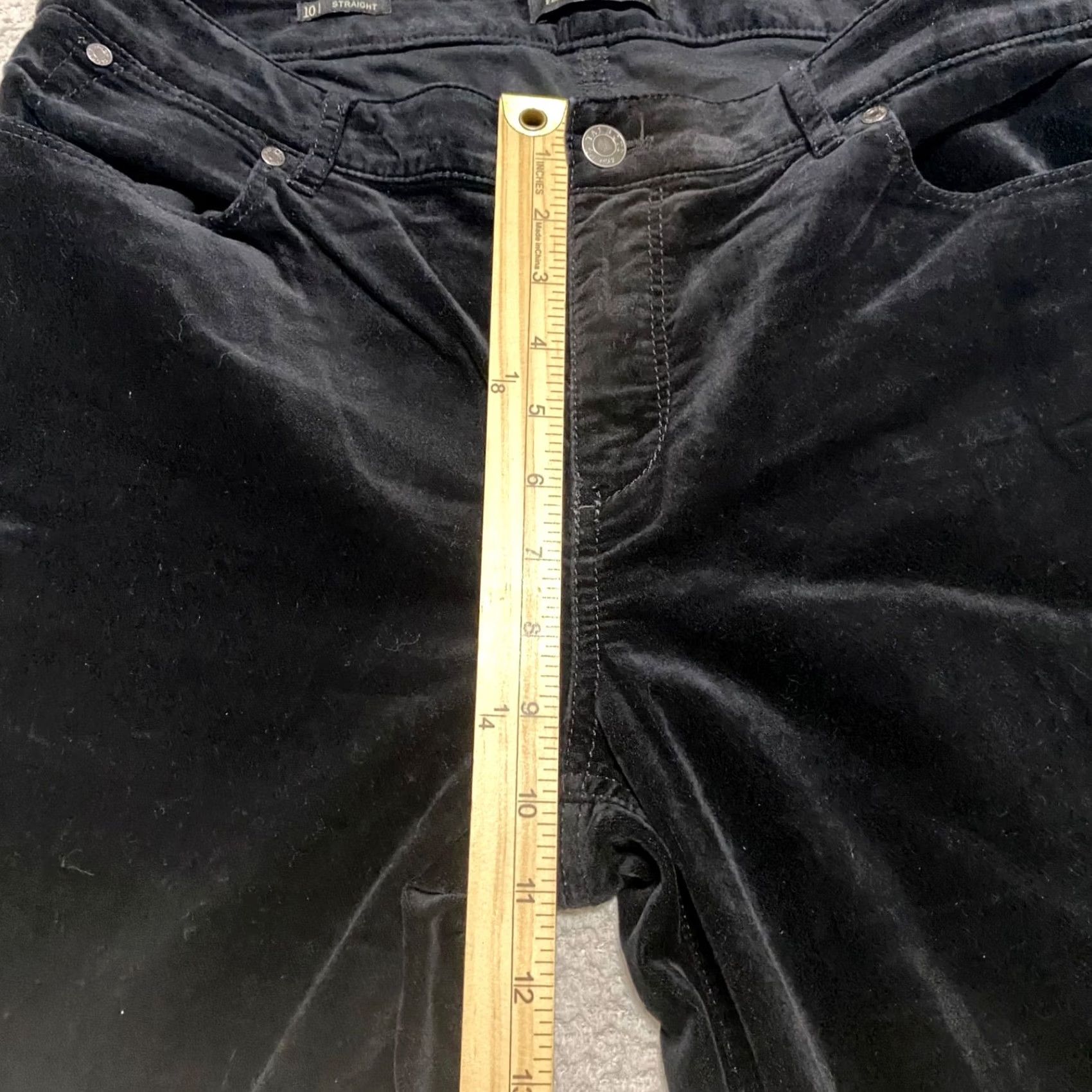 Talbots Talbots Womens Jeans Black Velvet Straight High Rise Dark Wash Size 10 Size 24" / US 00 / IT 34 - 7 Thumbnail