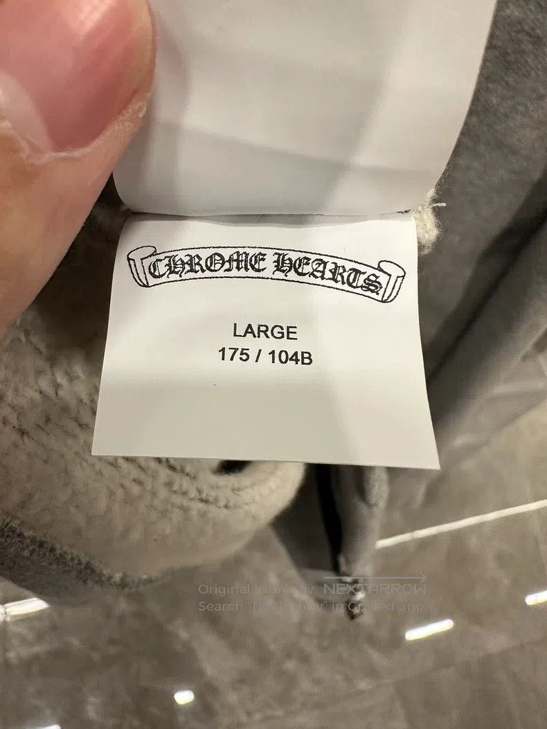 Chrome Hearts CHROME HEARTS Size L Three-cross leather gray zipper hoodie Size US L / EU 52-54 / 3 - 6 Thumbnail