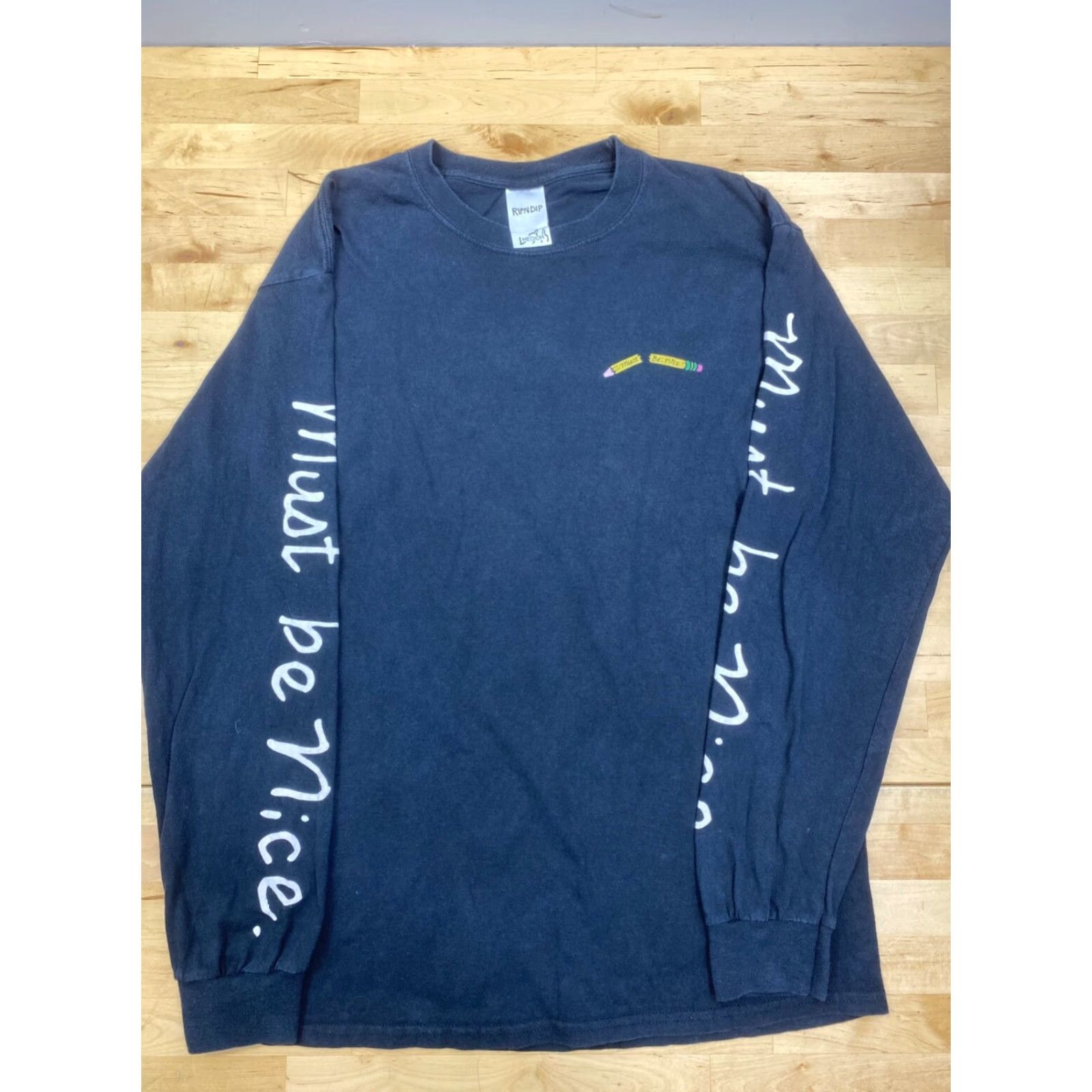 RIPNDIP Rip N Dip Must Be Nice Long Sleeve Shirt M Black Crew Neck Casual Size US M / EU 48-50 / 2 - 2 Thumbnail