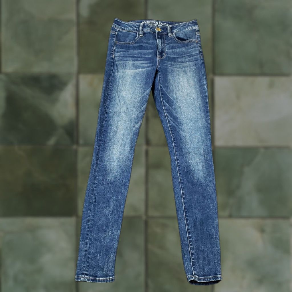 American Eagle Outfitters American Eagle Blue Mid Rise Jegging Stretch Jeans Womens Size 4 Size 27" / US 4 / IT 40 - 1 Thumbnail