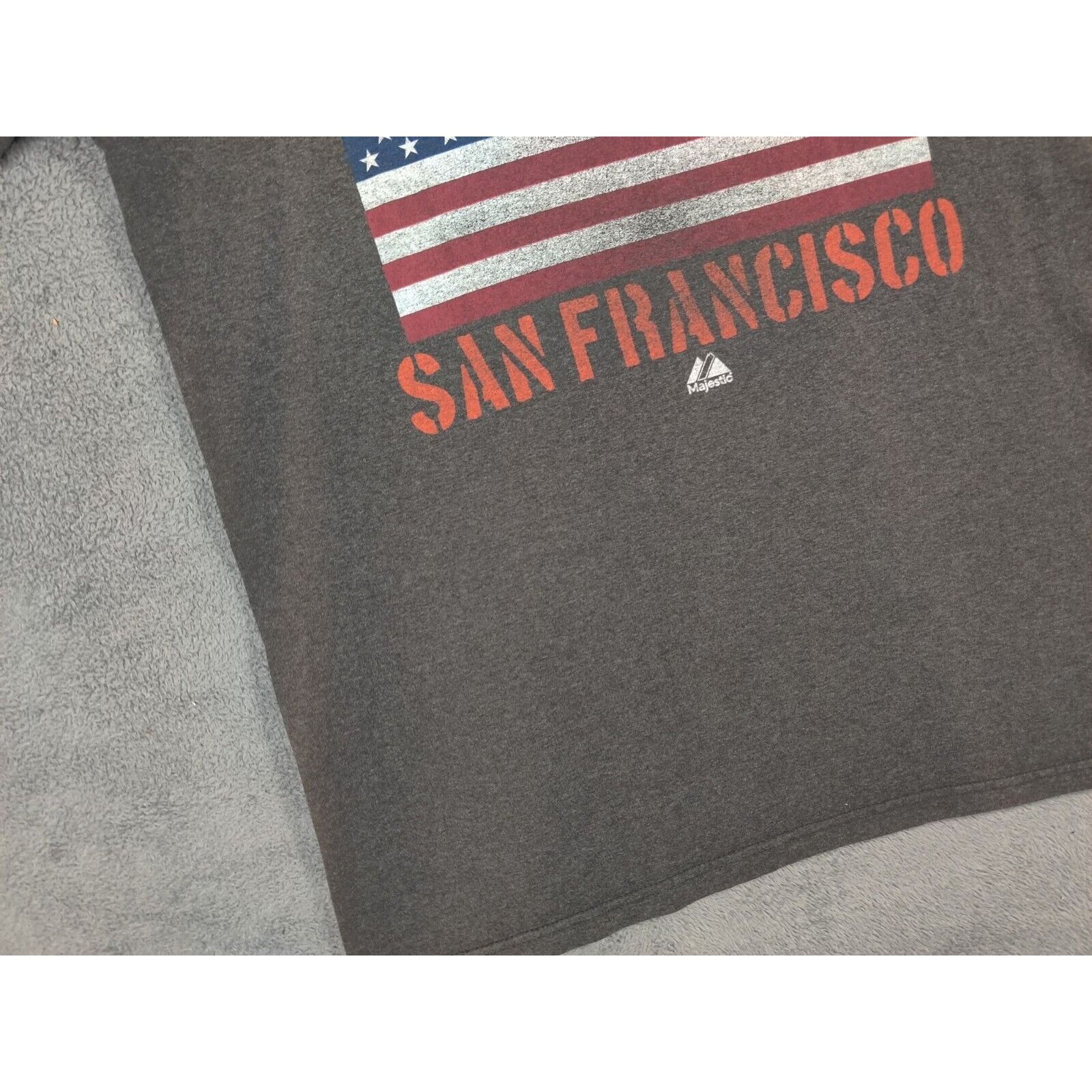 Majestic San Francisco Giants Shirt Adult Mens Medium Gray USA Flag Size US M / EU 48-50 / 2 - 13 Thumbnail