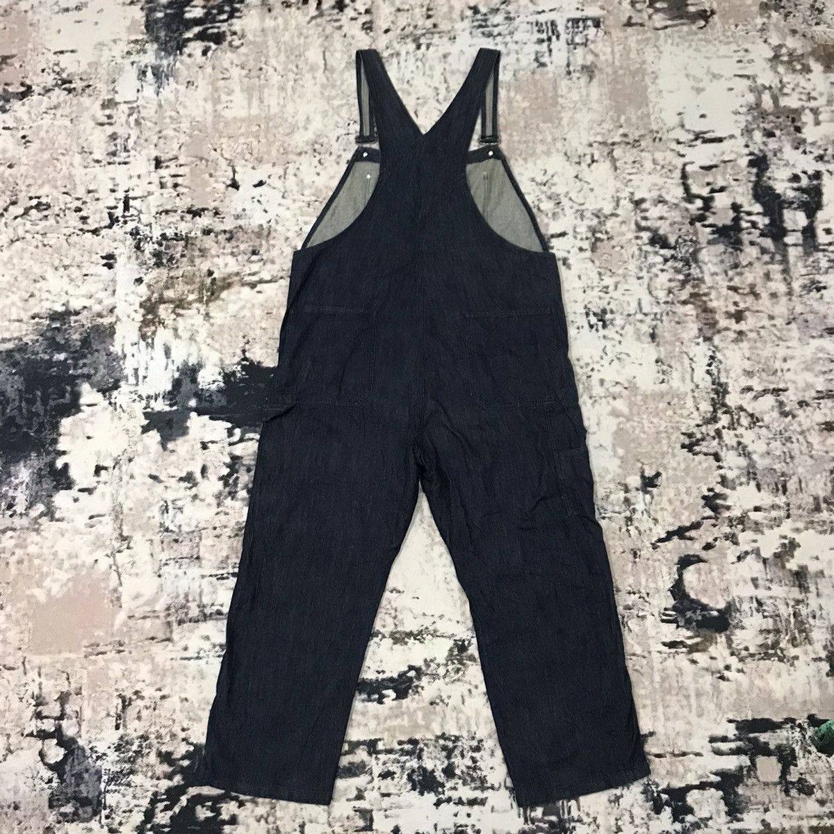 GU Gu Distressed Design Dark Blue Overalls Jeans Suspender Size US 44 / EU 60 - 1 Thumbnail