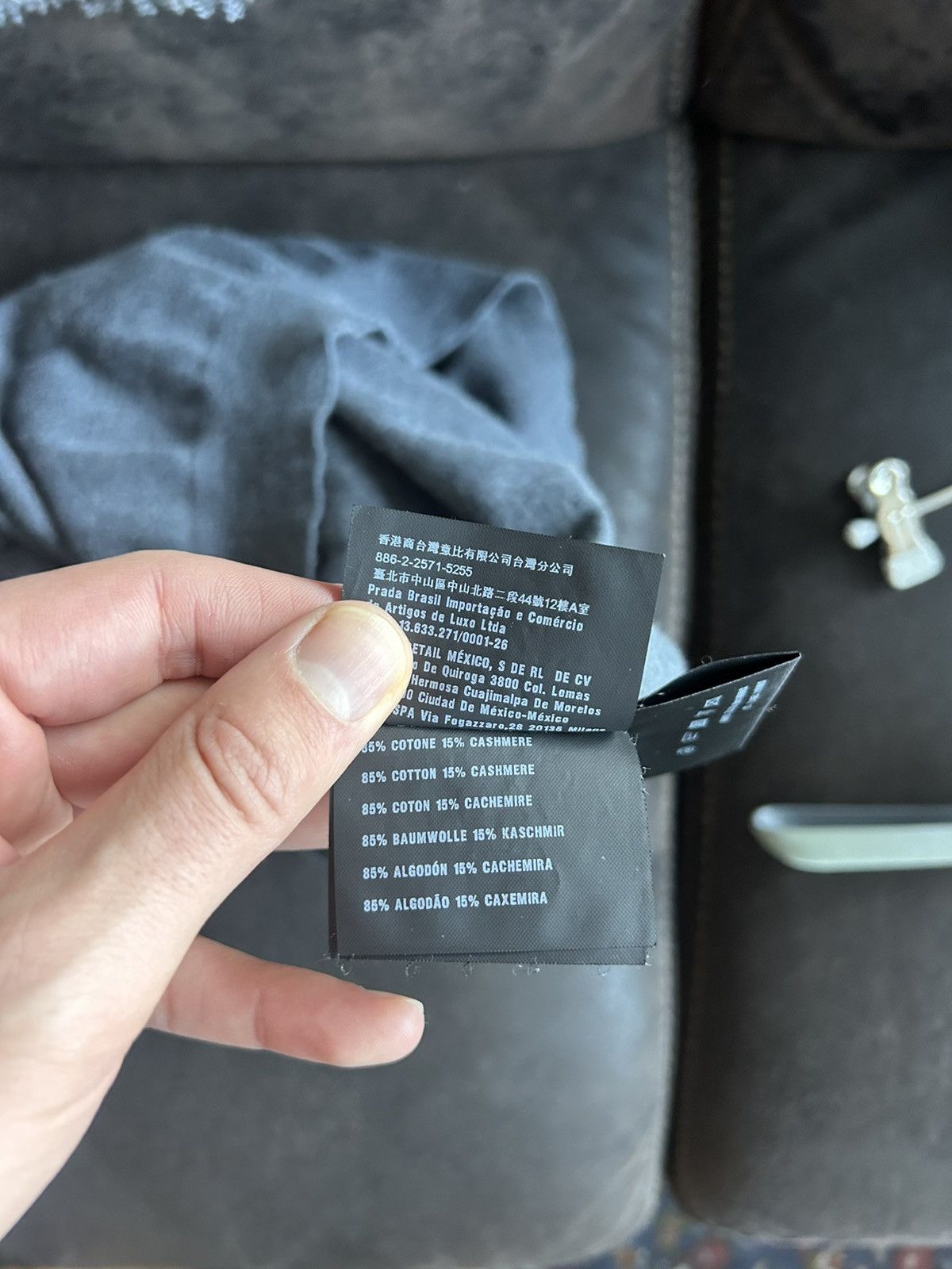 Prada Prada Grey Cashmere Blend Sweater with Loose Neck Tag Size US XL / EU 56 / 4 - 11 Thumbnail