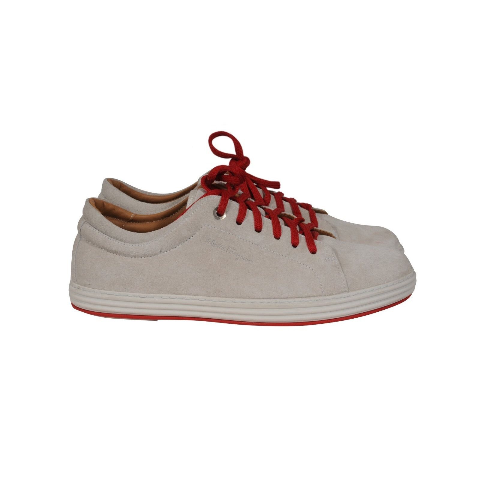 Salvatore Ferragamo Low Top Sneakers Beige - 02599 Size US 11 / EU 44 - 2 Thumbnail