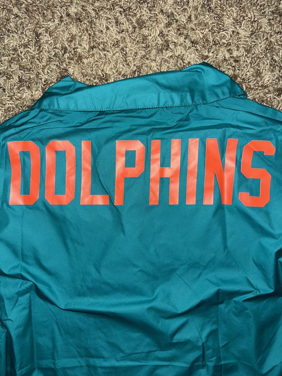 Nike Nike Men's Miami Dolphins Aqua Sideline Coaches Performance Full-Snap Jacket Size US M / EU 48-50 / 2 - 12 Thumbnail