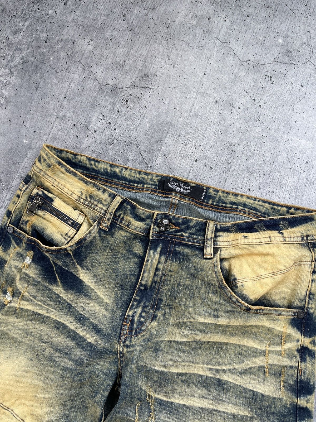 Japanese Brand Jeans Dirty Pants faded crash denim thrashed y2k distressed Size US 34 / EU 50 - 7 Thumbnail