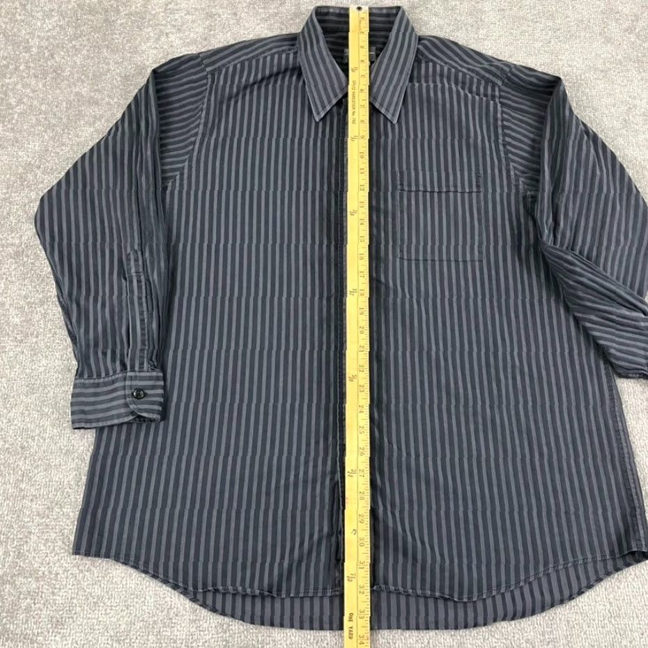Vintage HARRY ROSEN Shirt Mens XL (Custom SZ) Faded Gray Striped Button-Up Canada NSC Size US XL / EU 56 / 4 - 4 Thumbnail