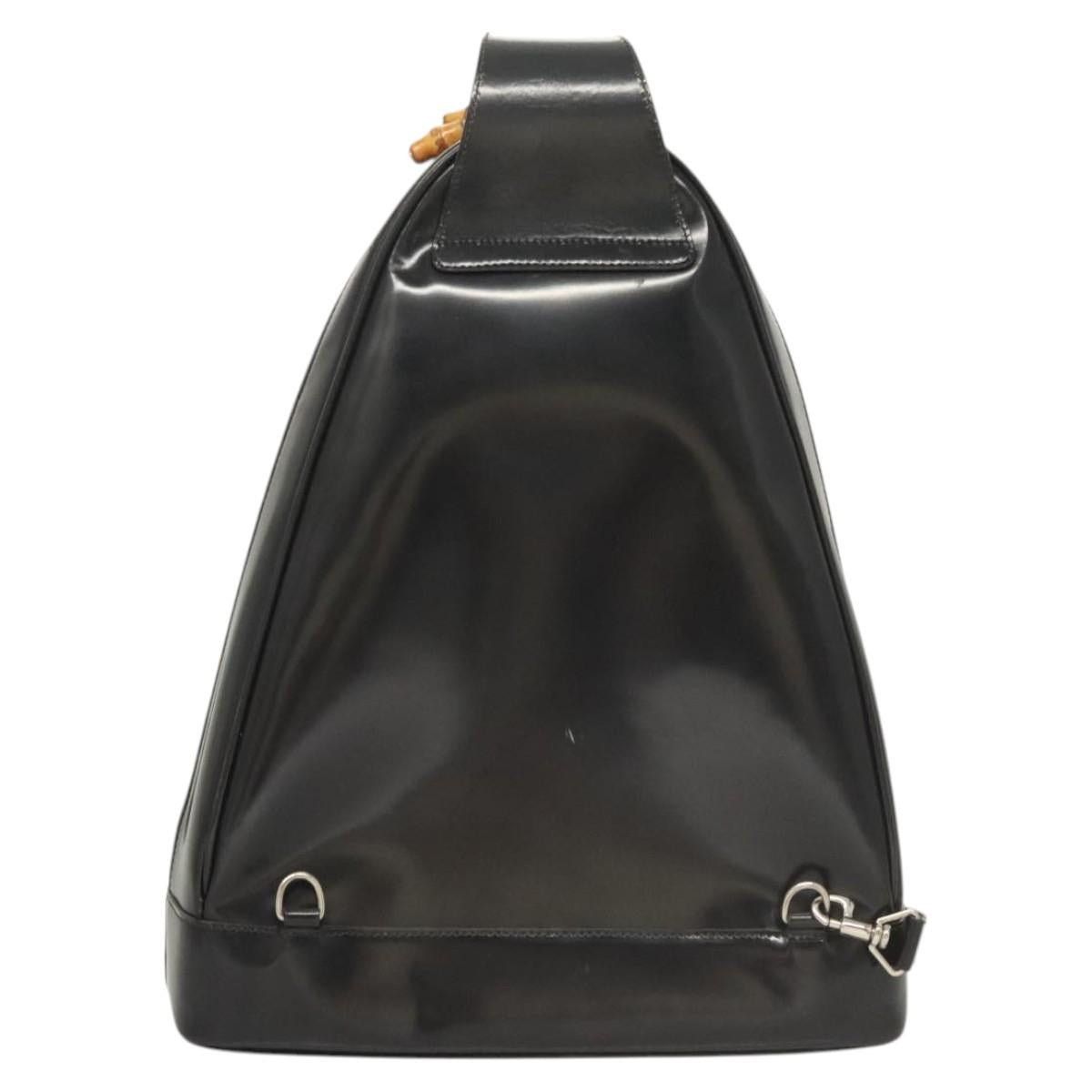 Gucci GUCCI Bamboo Shoulder Bag Enamel Black Silver 003 3444 003 Size ONE SIZE - 3 Thumbnail