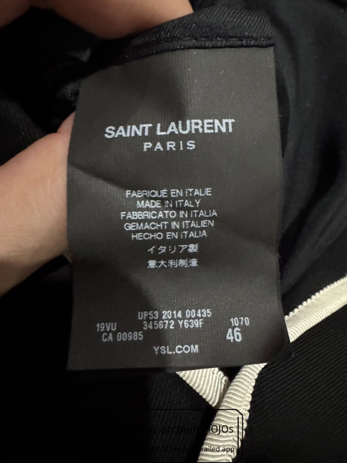 Saint Laurent Paris Sz 46 Saint Laurent Paris White Edge Black Blazer mojos1715 Size US S / EU 44-46 / 1 - 5 Thumbnail