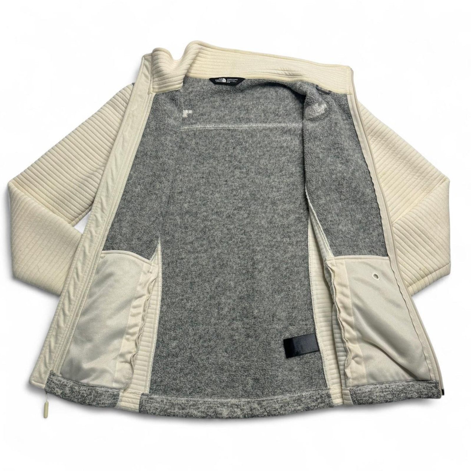 The North Face The North Face Cream Gray Knit Fleece Full Zip Jacket Medium Size M / US 6-8 / IT 42-44 - 5 Thumbnail