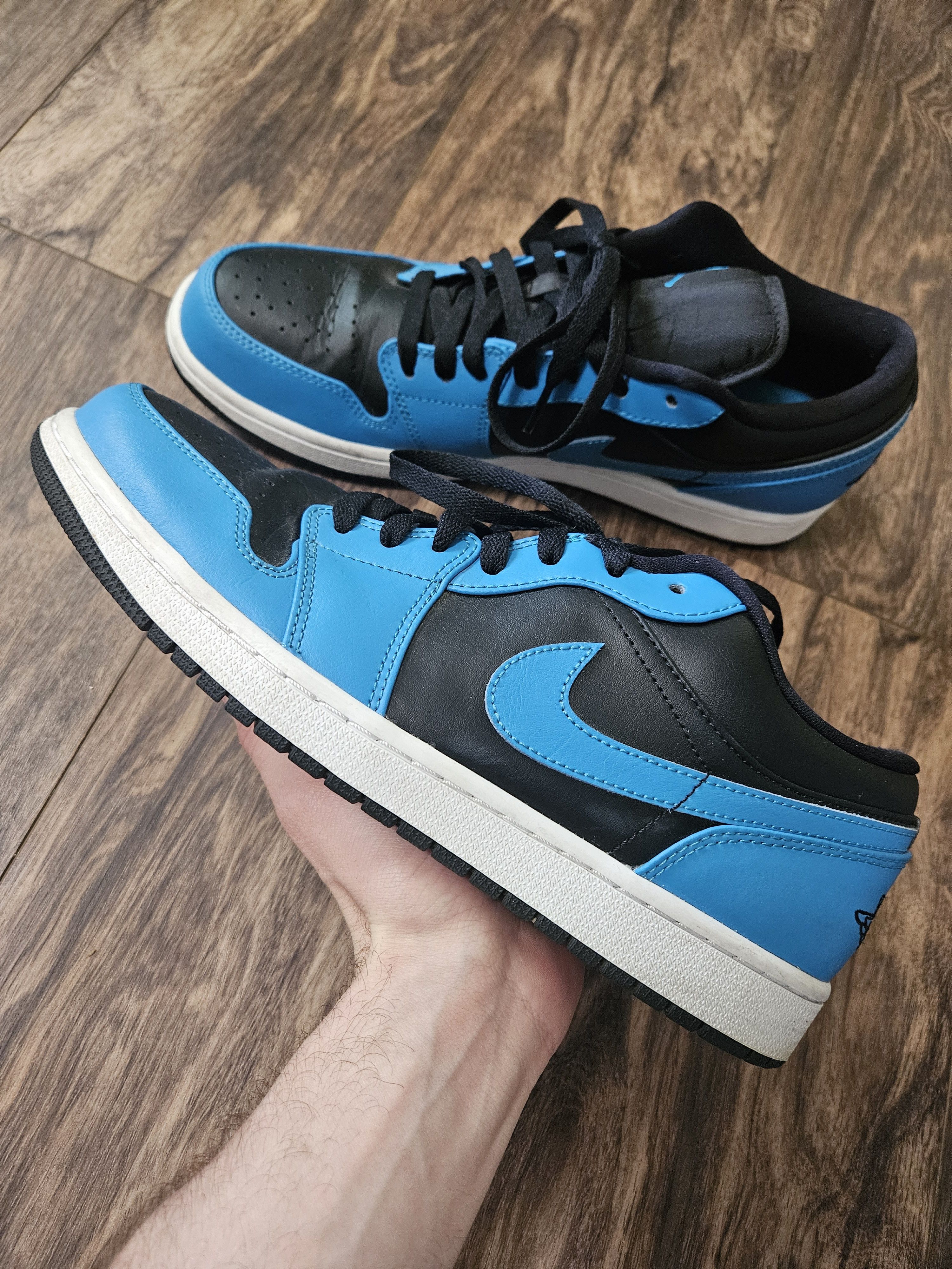 Nike Air Jordan 1 Low Laser Blue Black Size US 10.5 / EU 43-44 - 2 Thumbnail