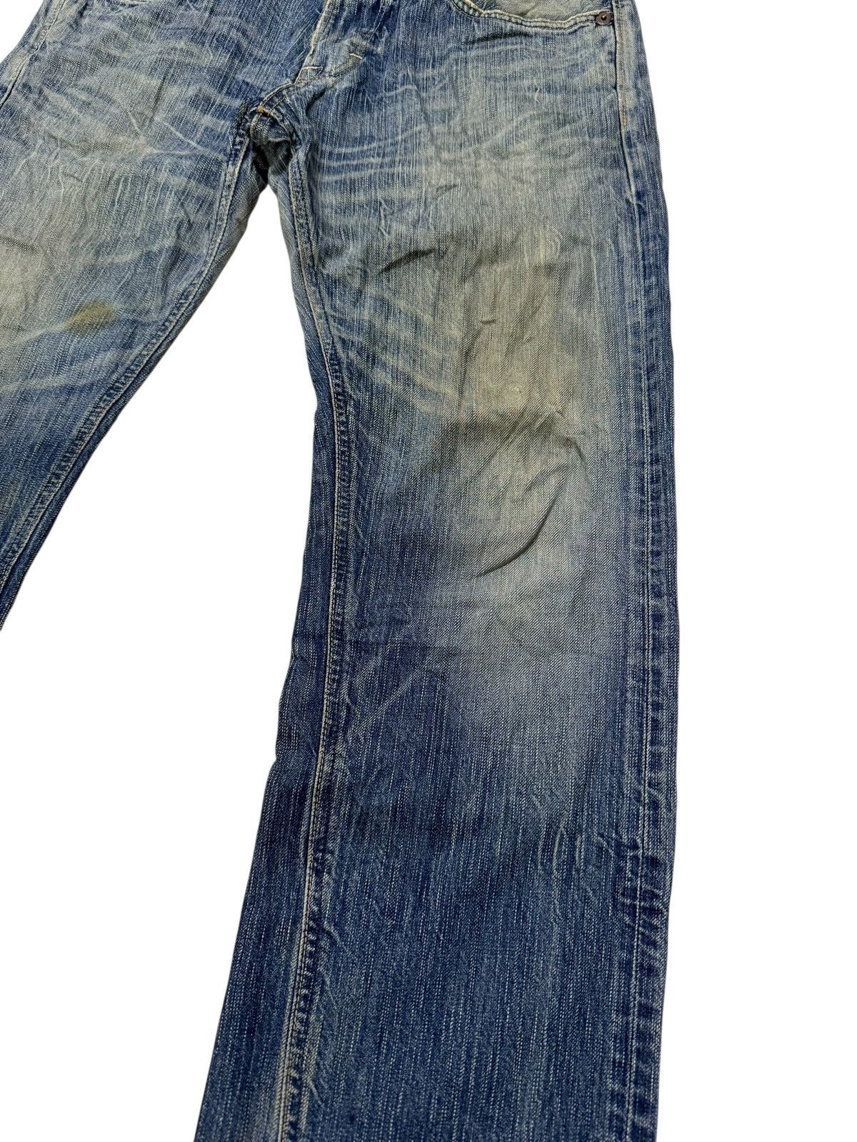 Edwin Vintage Edwin 503 Blue Trip Japan Distressed Loose Jeans Size US 32 / EU 48 - 7 Thumbnail