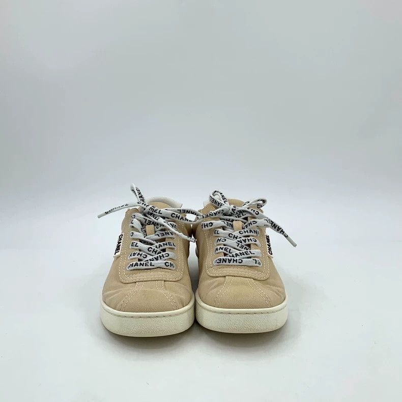 Chanel Chanel Light brown casual canvas sneakers with laces Size US 6 / IT 36 - 3 Thumbnail