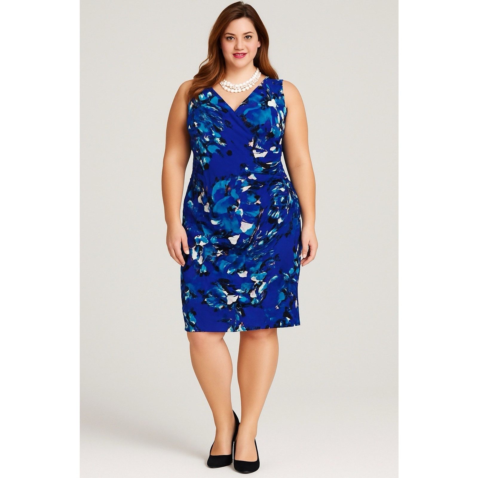 Other American Living Floral Ruched Dress 14 Sleeveless Sheath Size XL / US 12-14 / IT 48-50 - 9 Thumbnail