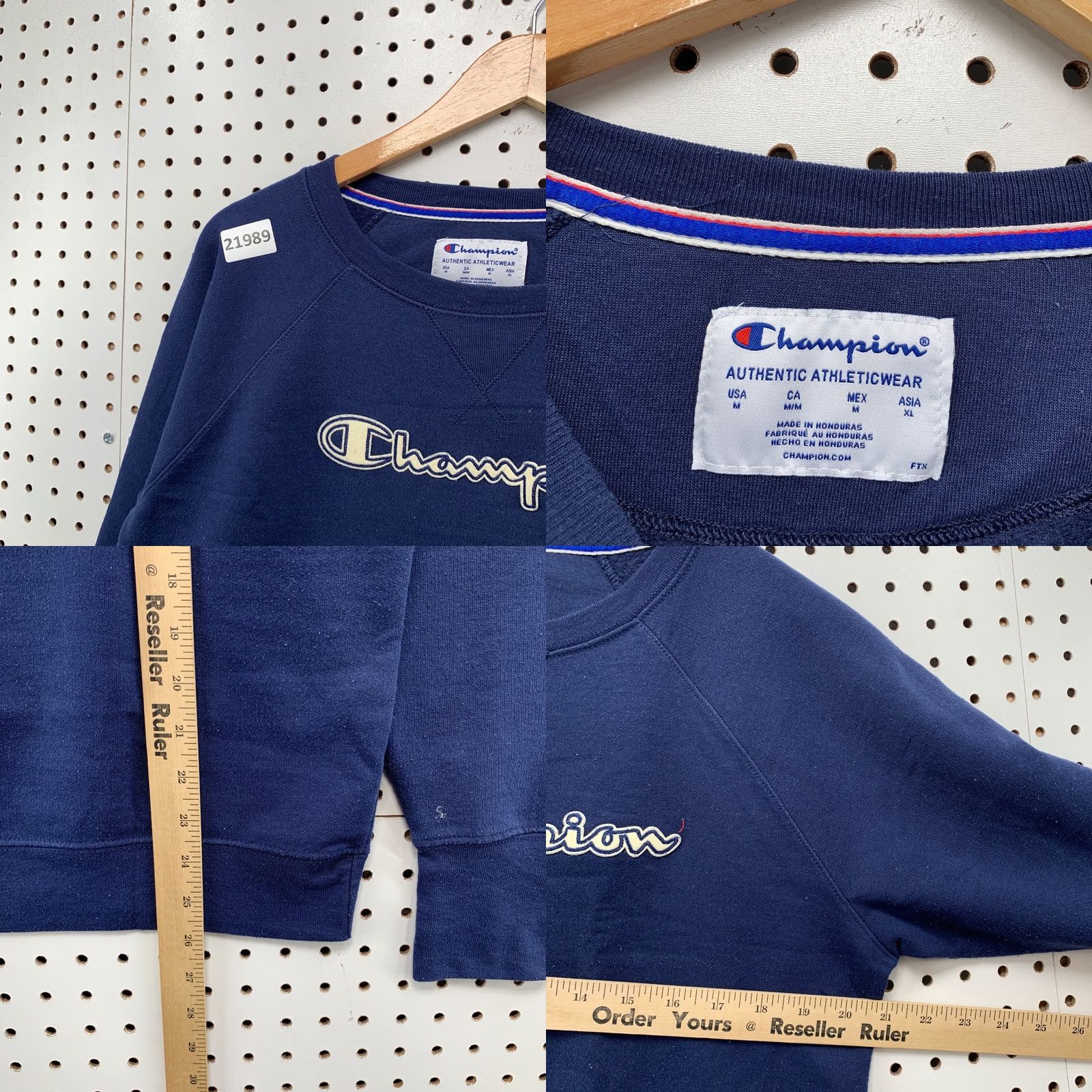 Champion Champion Sweatshirt Navy Blue Womens Medium Crewneck Pullover Size M / US 6-8 / IT 42-44 - 8 Thumbnail