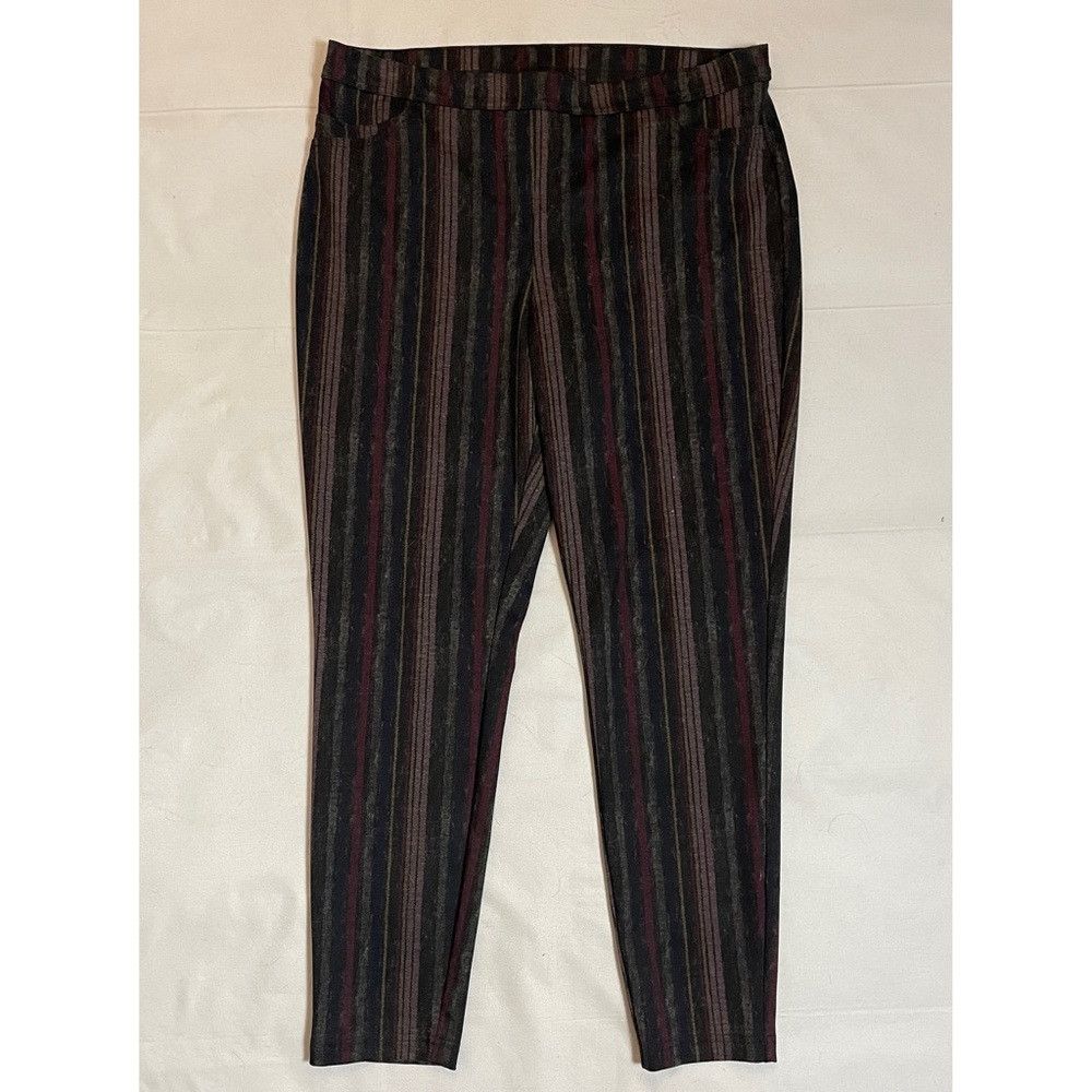 Other Tribal Pull On Stripe Purple Grey Pants Leggings Size XL Size 38" / US 16 / IT 52 - 1 Thumbnail