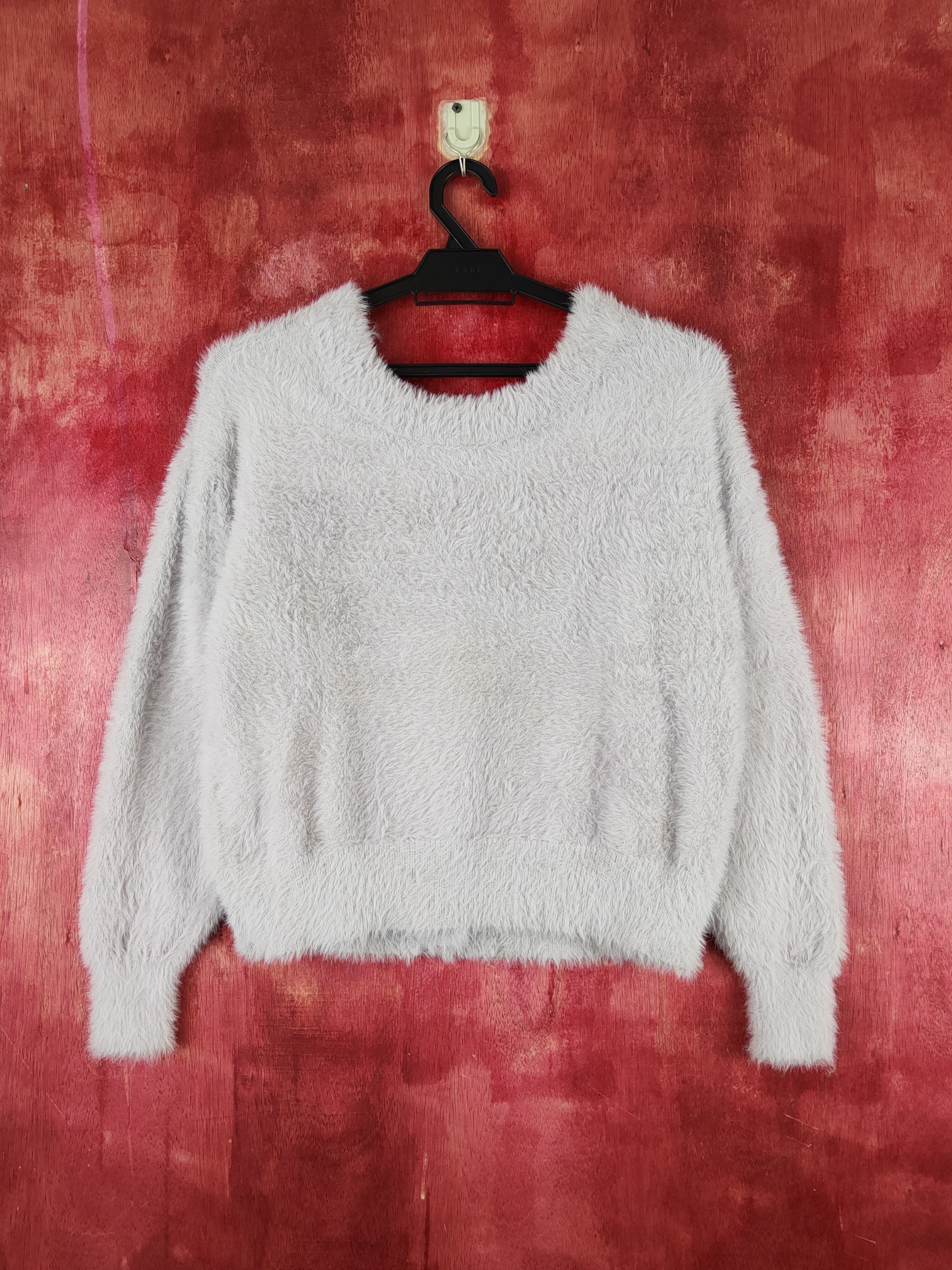 Japanese Brand Vis Light Gray Shag Shaggy Fur Mohair Crop Tops #S1685 Size M / US 6-8 / IT 42-44 - 7 Thumbnail