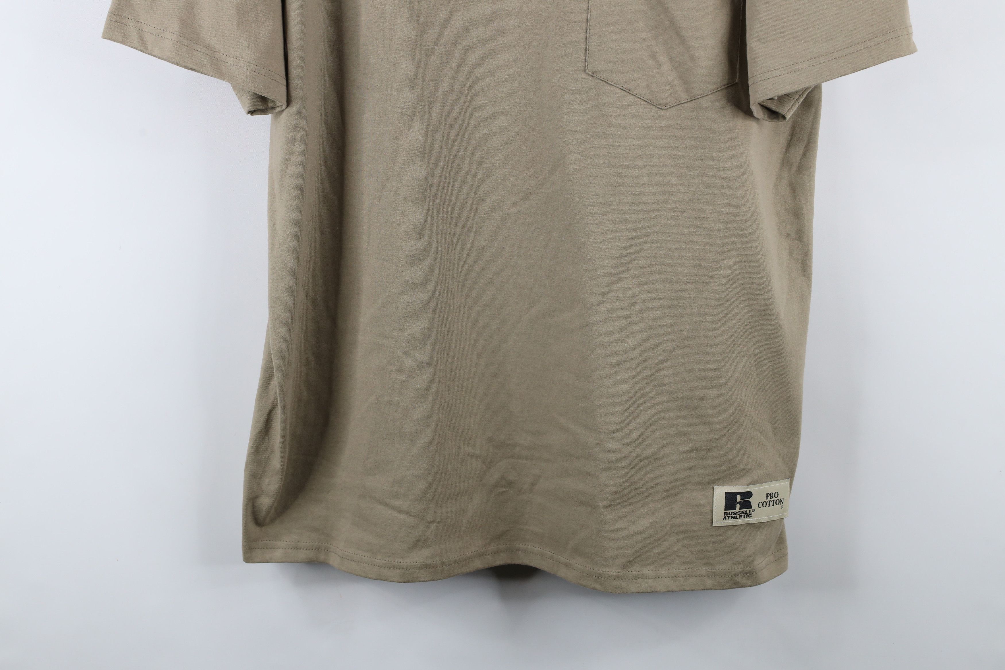 Russell Athletic × Vintage Vintage 90s Russell Athletic Pocket T-Shirt Beige Cotton Size US L / EU 52-54 / 3 - 3 Thumbnail