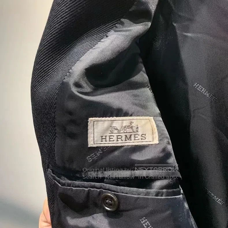 Hermes Hermes Black Double-Breasted Cashmere Coat. Size US L / EU 52-54 / 3 - 2 Thumbnail