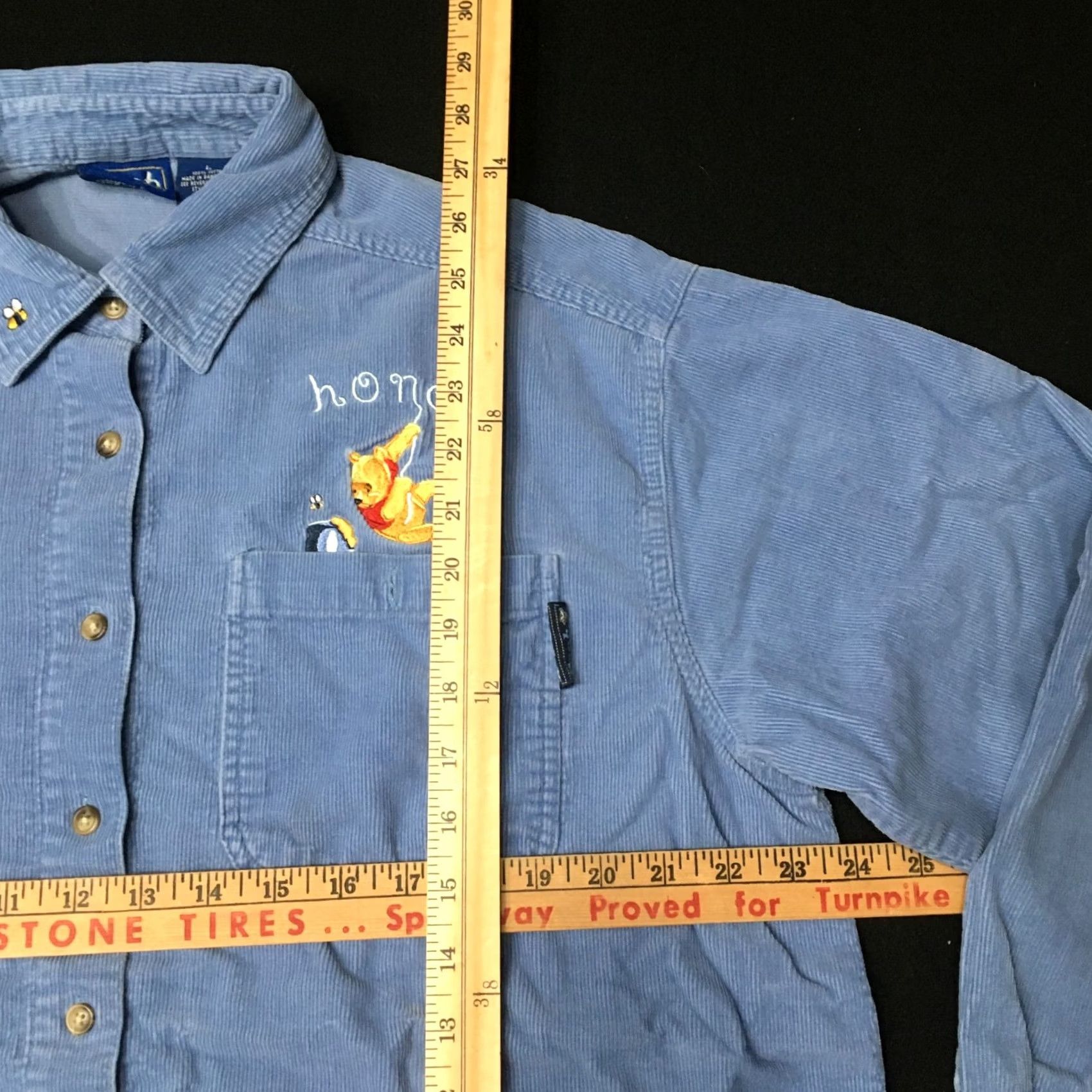 Disney VINTAGE Disney Winnie the Pooh blue Corduroy Long Sleeve Button Up Shirt L Women Blue Embroidered Disney Theme 90s Holiday Casual Mens Womens Girls? Size L / US 10 / IT 46 - 6 Thumbnail