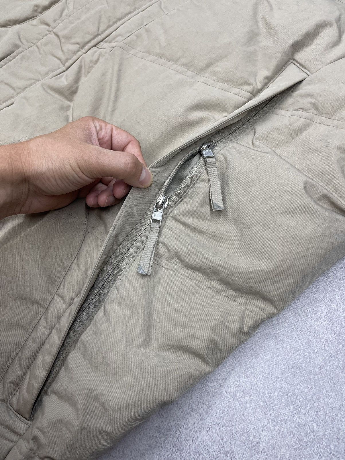 Nike × Nike ACG × Vintage Vintage Nike Puffer Jacket Parka Beige Swoosh Drill Y2K ACG Size US XL / EU 56 / 4 - 11 Thumbnail