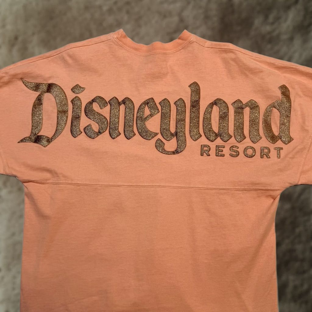 Disney Disney Parks Shirt Womens Small Peach Spirit Jersey Disneyland Resort Glitter Shirt Ladies Small Orange Glitter Disney Holiday Spirit Jersey Size S / US 4 / IT 40 - 1 Thumbnail
