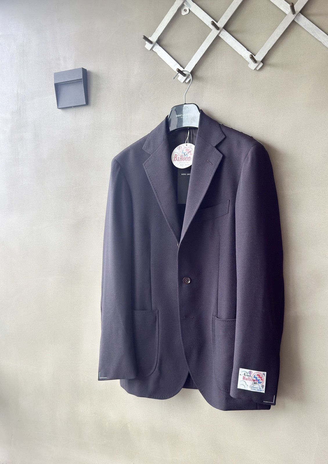 Ring Jacket Ring Jacket Mens Balloon Wool Japan Made 3 buttons Jacket Size 36R - 5 Thumbnail
