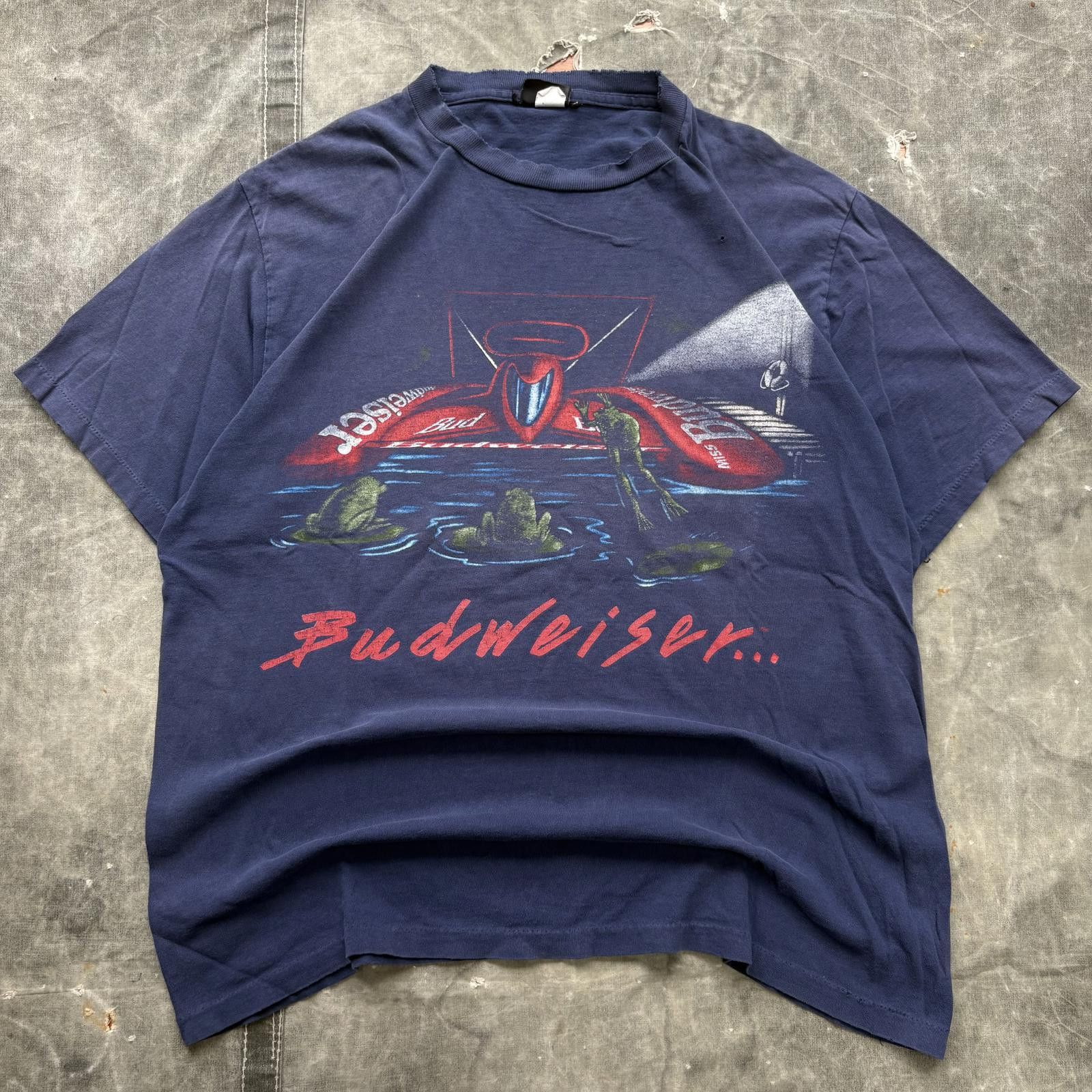 Budweiser Vintage Budweiser Beer Frogs Speedboat Double Sided Shirt Size US XL / EU 56 / 4 - 1 Thumbnail