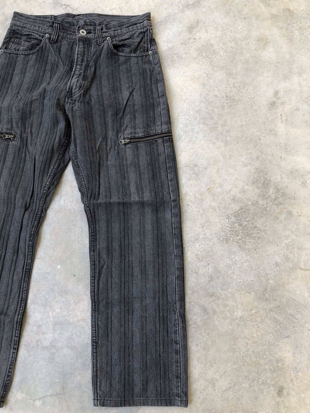 PPFM PPFM 2003 Striped Twill Cargo Double Zip Pocket Denim Size US 29 - 3 Thumbnail