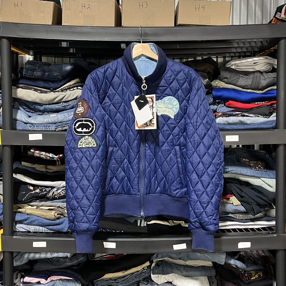 Ecko Unltd. VTG Y2K ECKO UNLTD RHINO MILITARY REVERSIBLE BOMBER JACKET Size US S / EU 44-46 / 1 - 1 Thumbnail