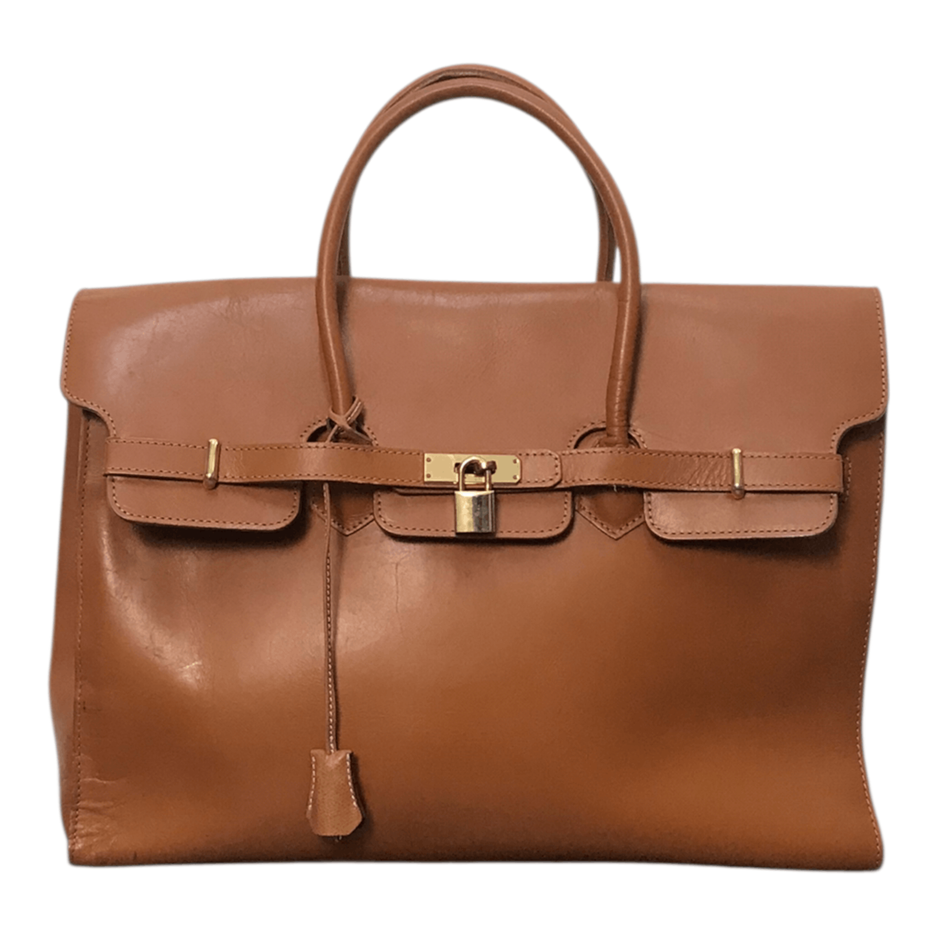 Leather Birkin Brown Leather Handbag Size ONE SIZE - 2 Thumbnail