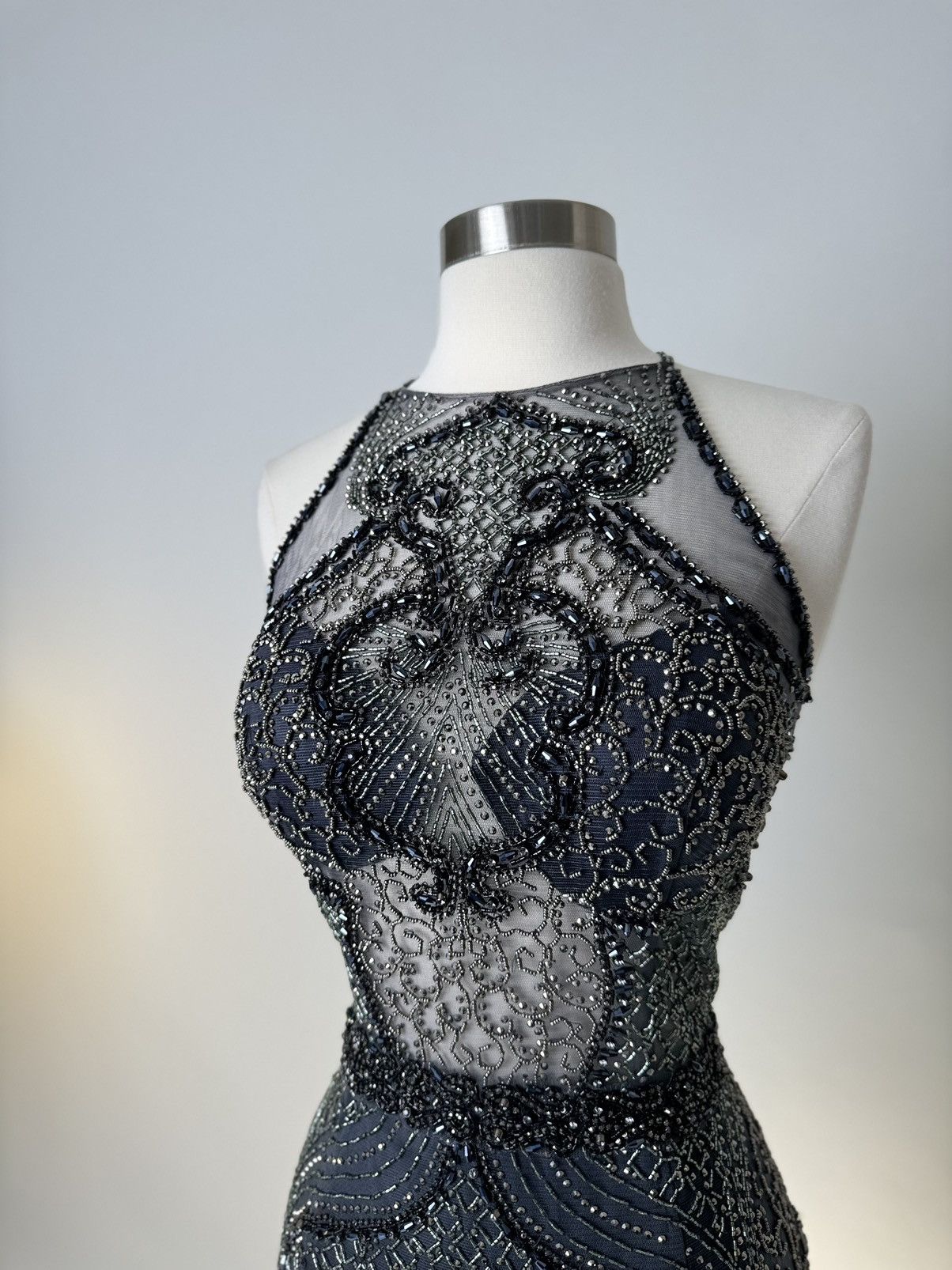 Other Brand New US 12 Jovani Feather Beaded Evening Dress Size XL / US 12-14 / IT 48-50 - 3 Thumbnail