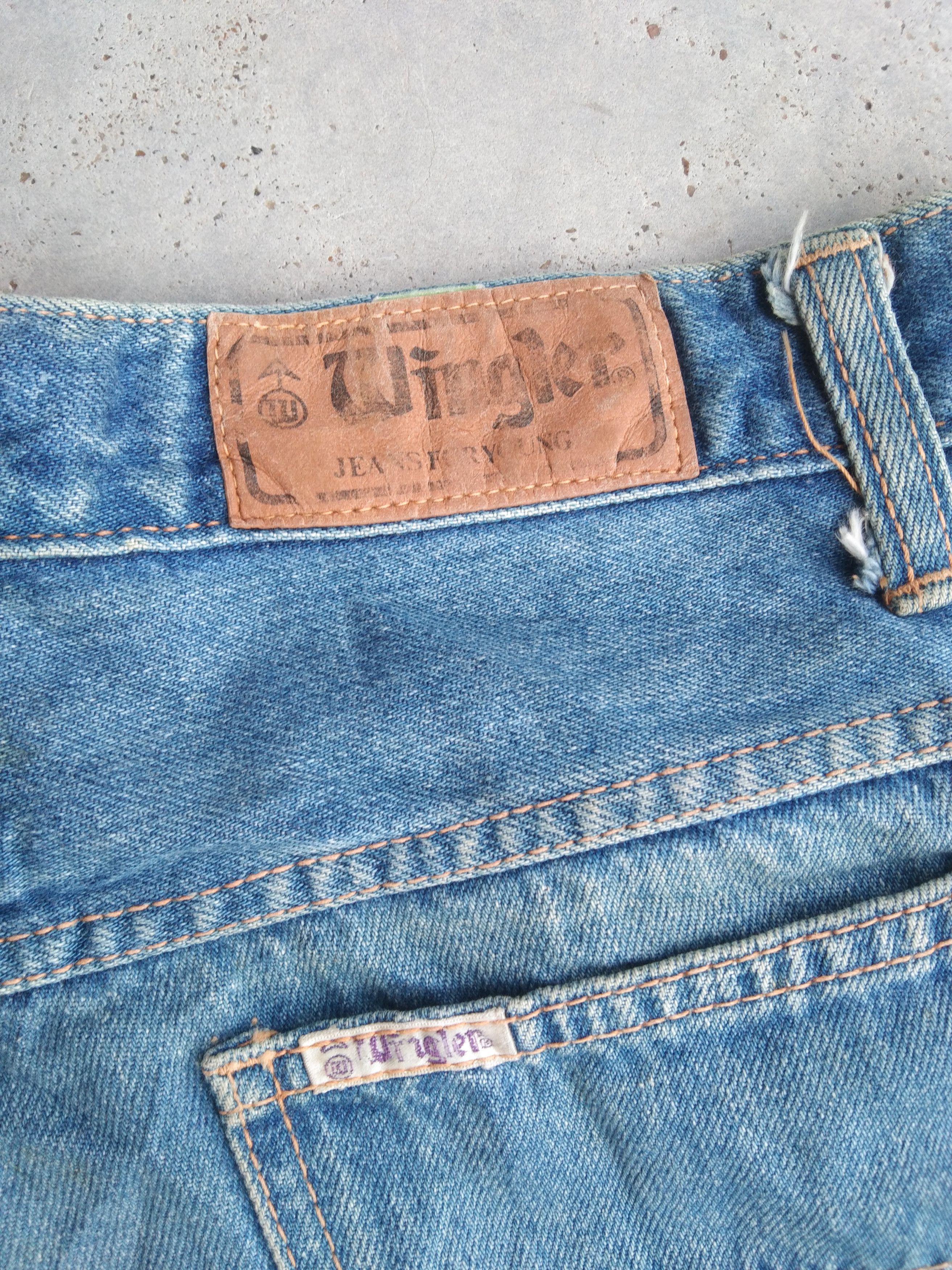 Japanese Brand Vintage Wingler Dirty Rusty Straight Distressed Jeans 29x32 Size US 29 - 3 Thumbnail