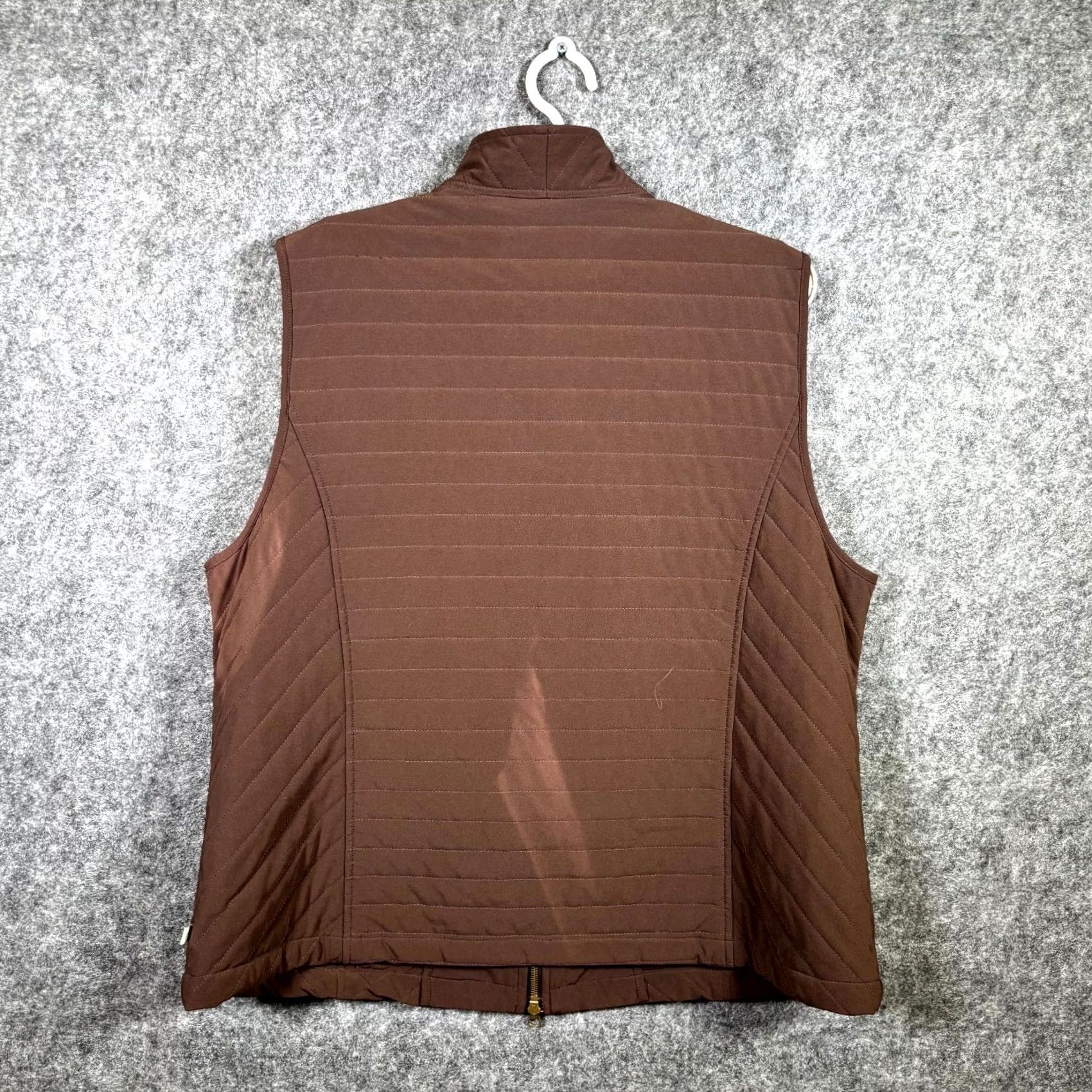 Vintage Chico's Zenergy Vest Women's 3 Brown Polyester Quilted Zip-Up Sleeveless Stretch Vest Size XS / US 0-2 / IT 36-38 - 6 Thumbnail