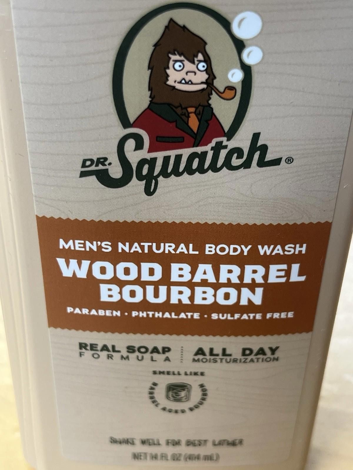 Other Dr. Squatch Men's Body Wash Wood Barrel Bourbon 14 oz Soap Size ONE SIZE - 8 Thumbnail