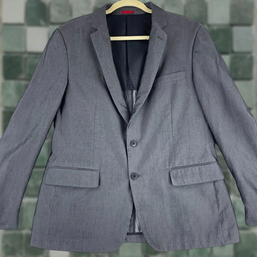 John Varvatos John Varvatos Dwell Blazer Jacket Mens 42R Gray Cotton Rayon Button 2 Button Solid 2-Button Blazer Jacket Men’s Gray Like New Size 42R - 1 Thumbnail