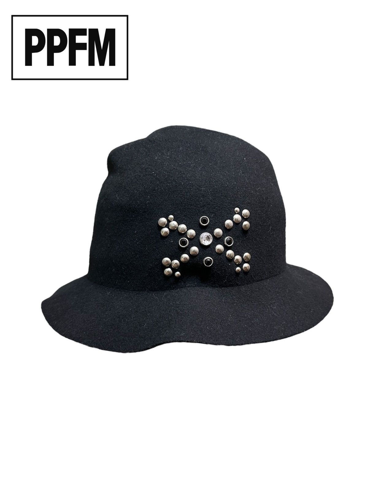KMRii × PPFM PPFM Vintage Studded Rhinestone Fedora Hats Size ONE SIZE - 1 Thumbnail