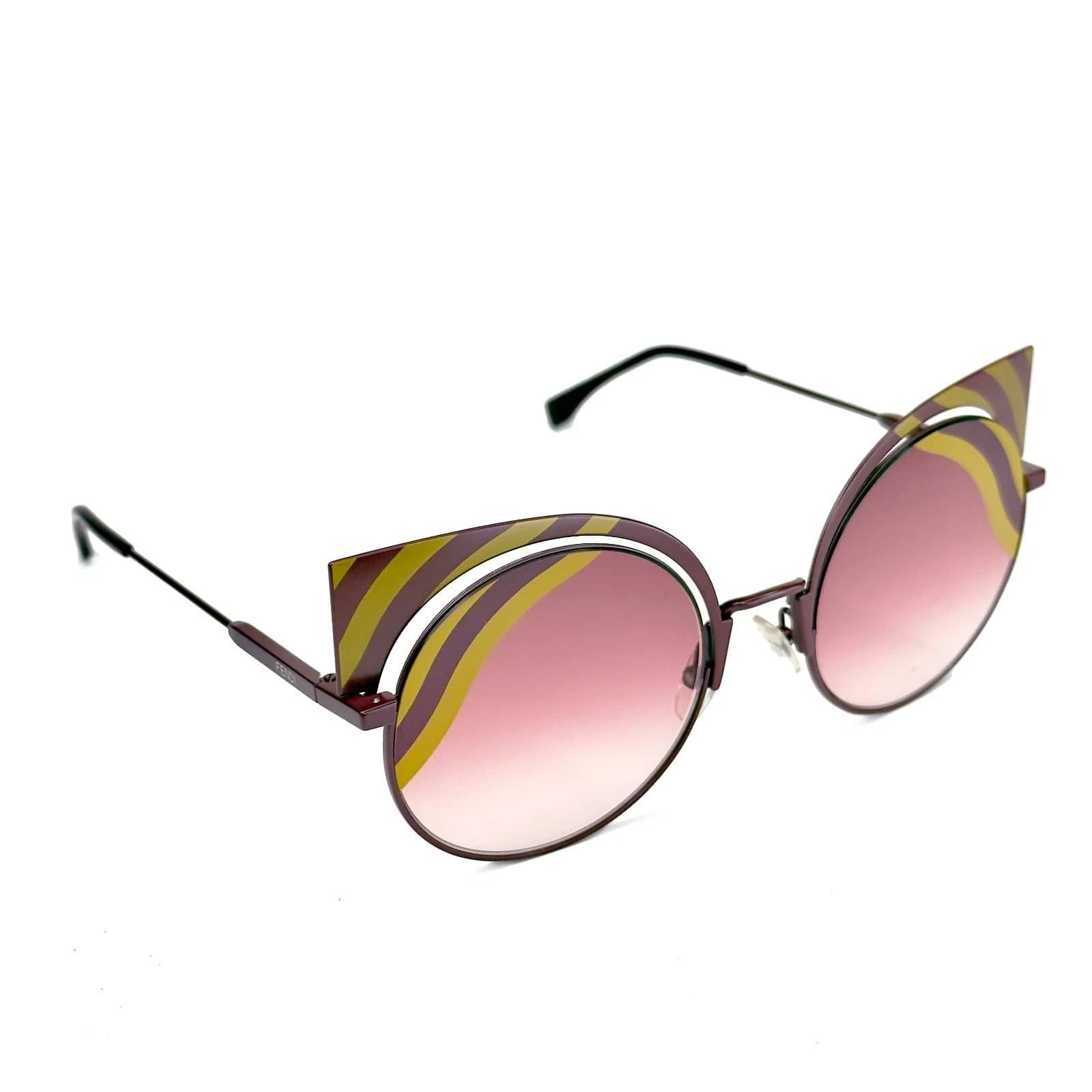 Fendi FENDI 0215 HYPNOSHINE FF0215S Burgundy Pink Gold Sunglasses Size ONE SIZE - 5 Thumbnail