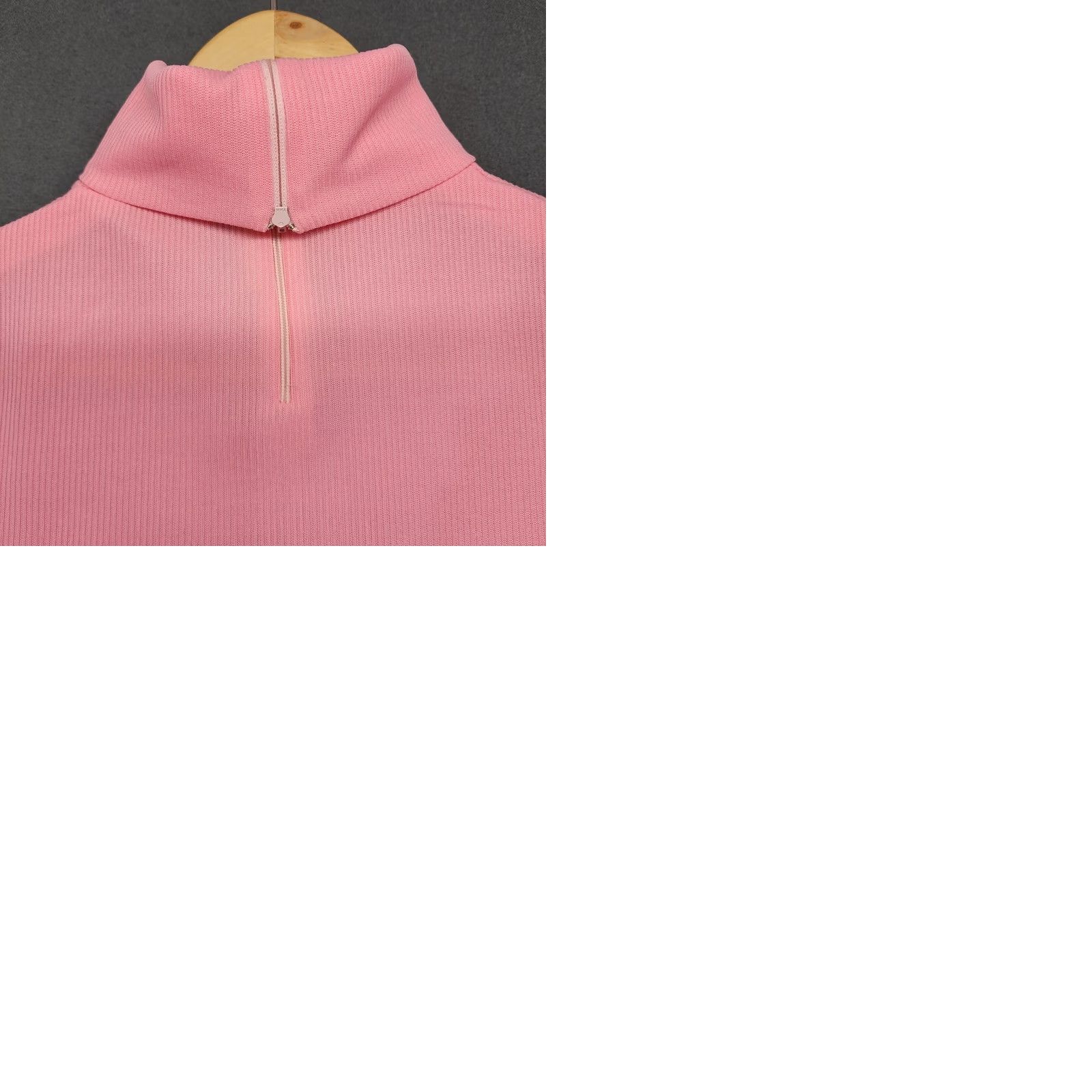Vintage VINTAGE Helen Sue Top Shirt Women Small Pink Short Sleeve High Neck Zip Stretch 60s Size S / US 4 / IT 40 - 9 Thumbnail