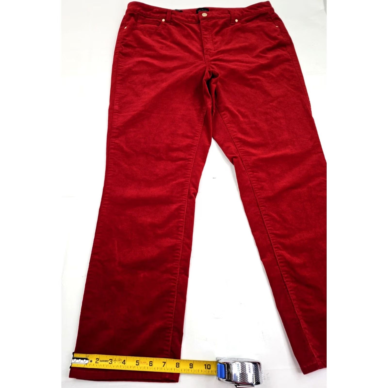 Talbots Talbots Red Corduroy High Rise Straight Leg Pants Women 16 EUC Cotton Size 38" / US 16 / IT 52 - 2 Thumbnail