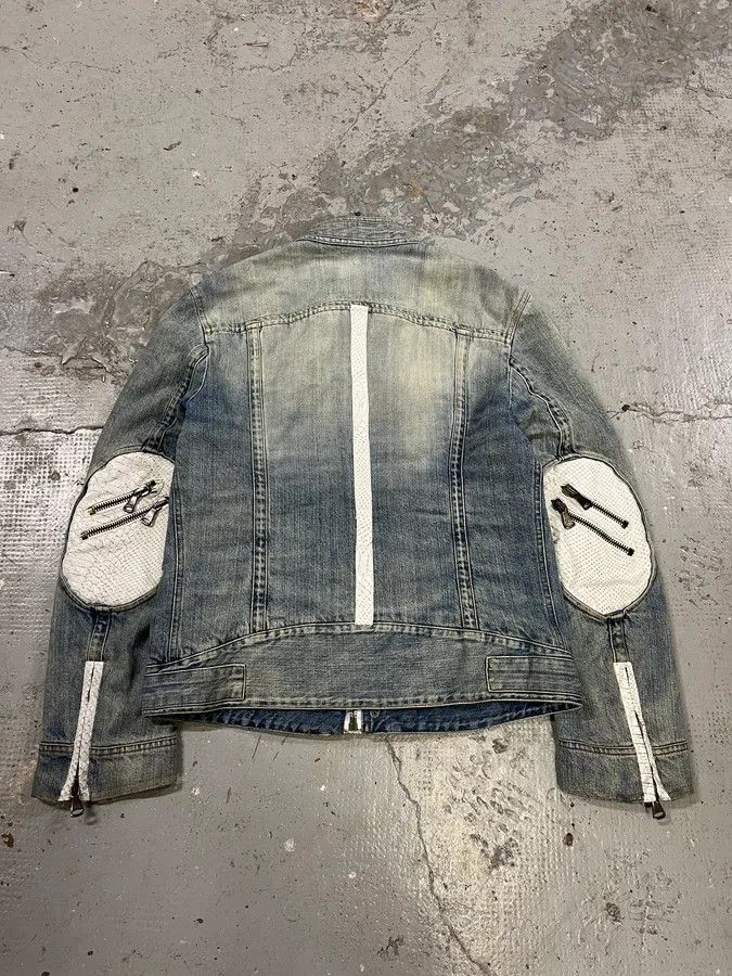 Dolce & Gabbana SS2005 Dolce & Gabbana Apocalyptic Biker Denim Jacket Size US M / EU 48-50 / 2 - 2 Thumbnail