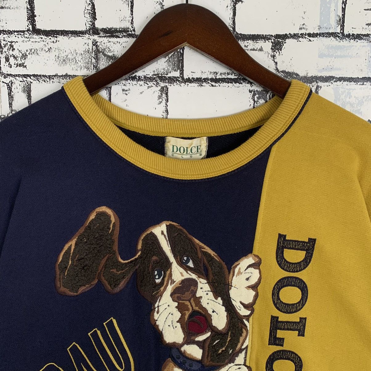 Big Dogs × Vintage Vintage Print Animal Dog Dolce Club Embroidered Sweatshirt Size XL / US 12-14 / IT 48-50 - 2 Thumbnail