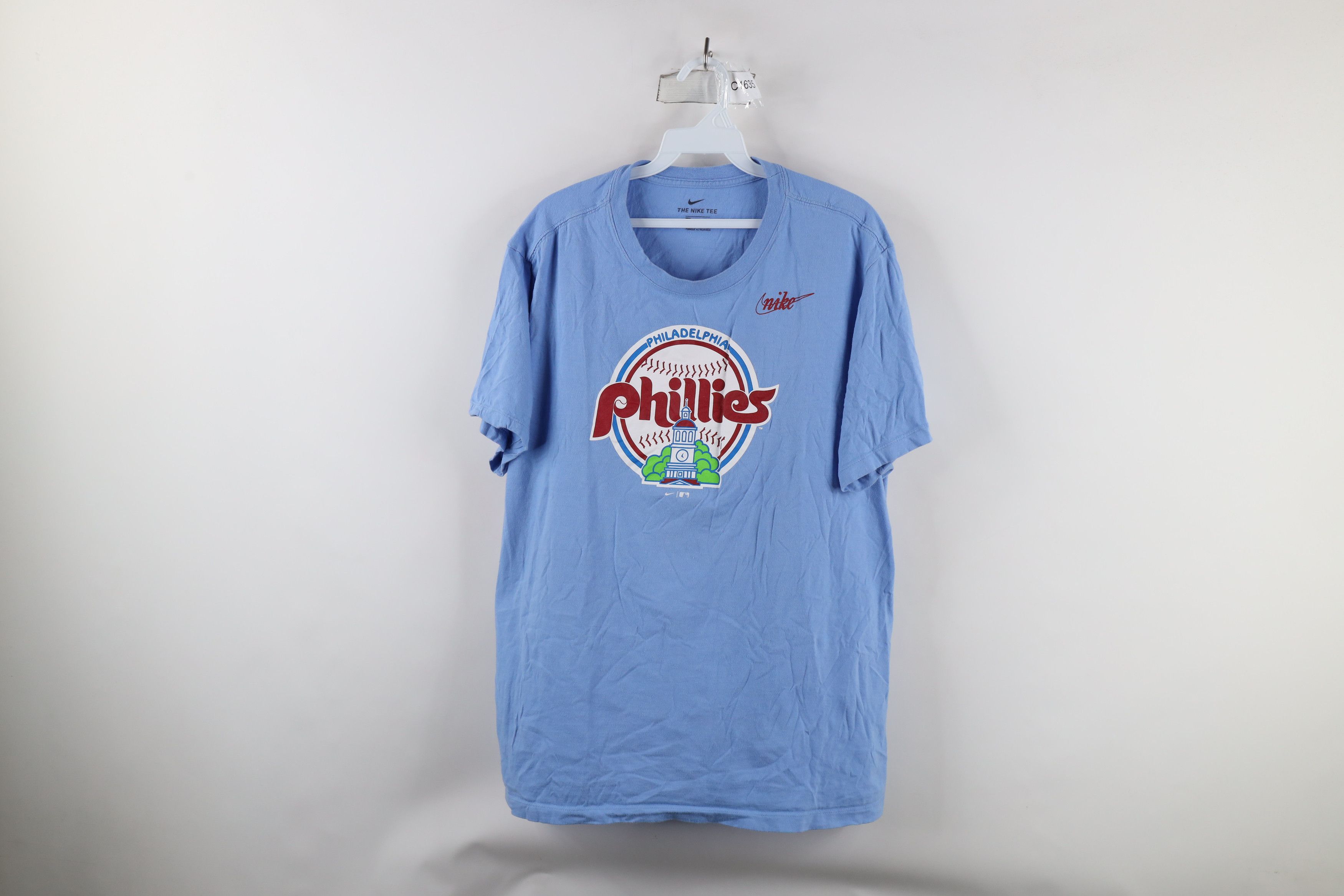 Nike × Vintage Nike Out Retro Philadelphia Phillies Baseball T-Shirt Blue Size US XL / EU 56 / 4 - 1 Thumbnail