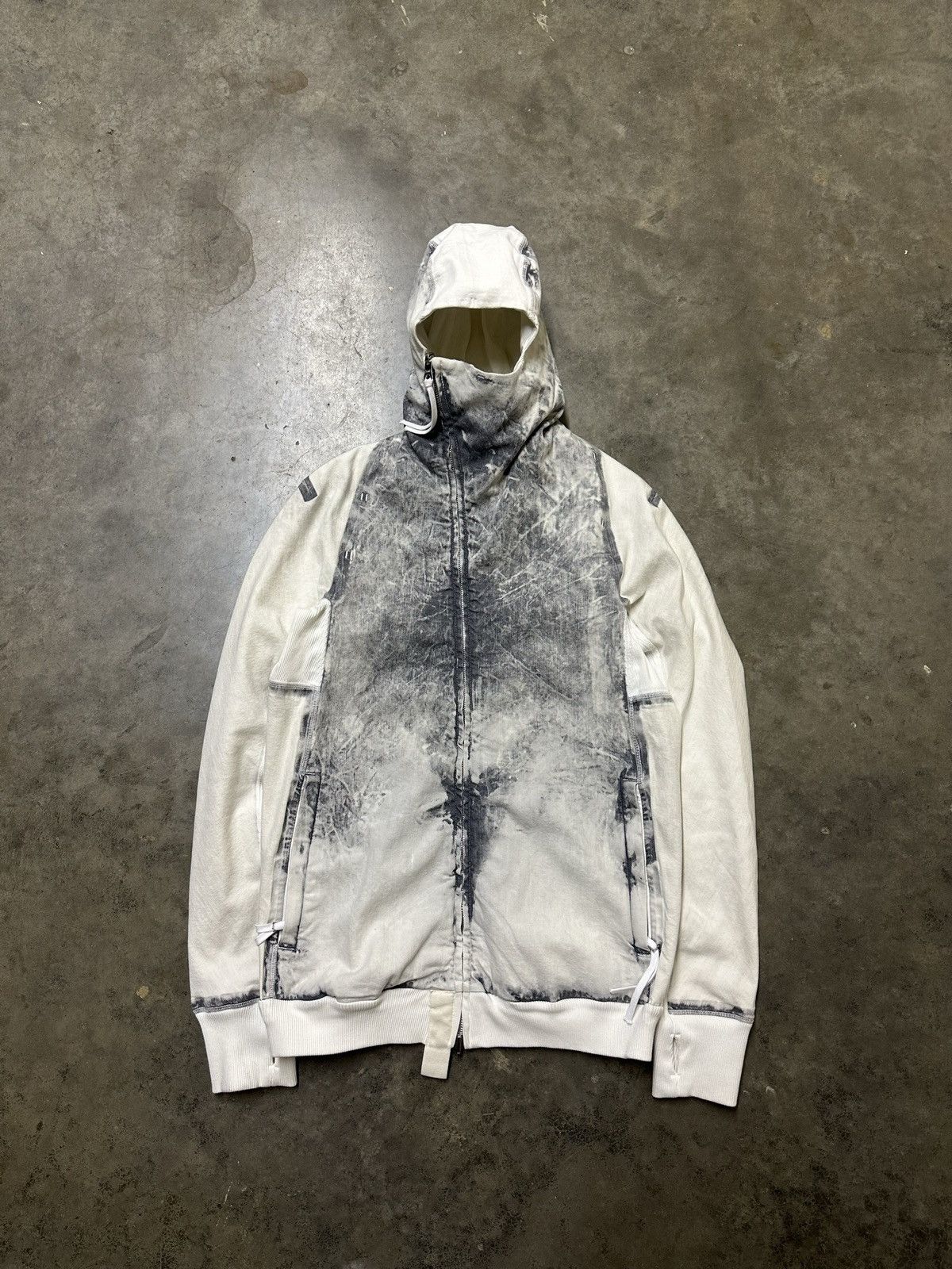 image of 11 By Boris Bidjan Saberi x Boris Bidjan Saberi Reversible Acid Dyed Jacket in White (Size Medium)